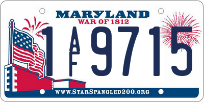 MD license plate 1AF9715
