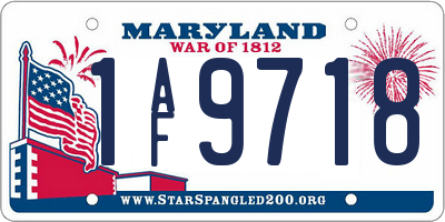 MD license plate 1AF9718