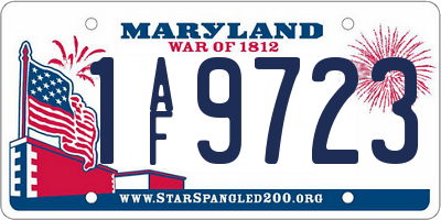 MD license plate 1AF9723
