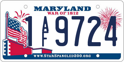 MD license plate 1AF9724