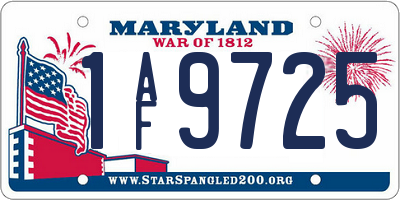 MD license plate 1AF9725