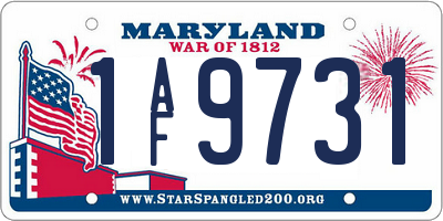 MD license plate 1AF9731