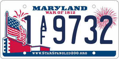 MD license plate 1AF9732