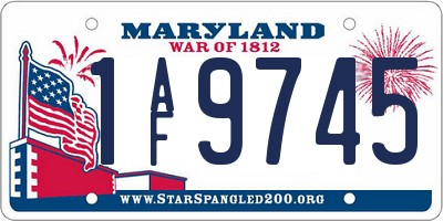 MD license plate 1AF9745