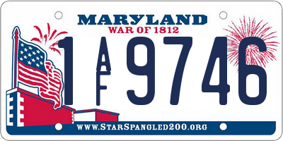 MD license plate 1AF9746