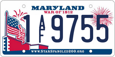 MD license plate 1AF9755