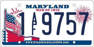 MD license plate 1AF9757