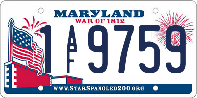 MD license plate 1AF9759
