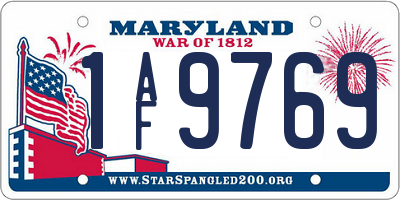 MD license plate 1AF9769