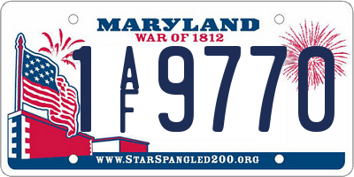 MD license plate 1AF9770