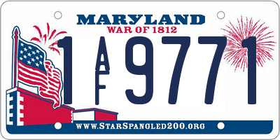 MD license plate 1AF9771