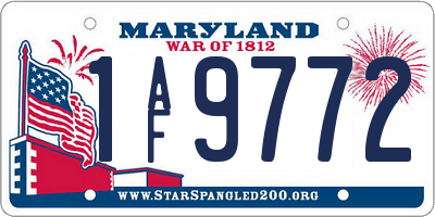 MD license plate 1AF9772