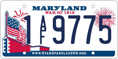 MD license plate 1AF9775