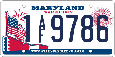 MD license plate 1AF9786