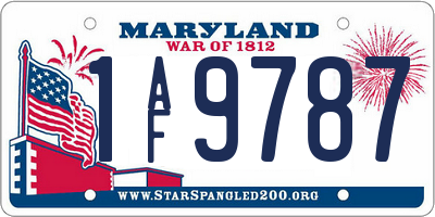 MD license plate 1AF9787