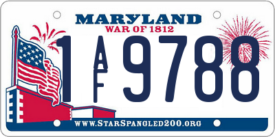 MD license plate 1AF9788