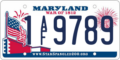 MD license plate 1AF9789