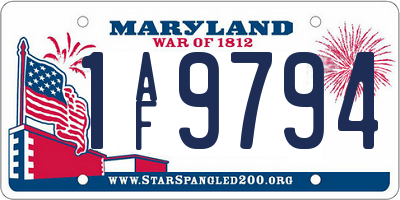 MD license plate 1AF9794