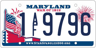 MD license plate 1AF9796