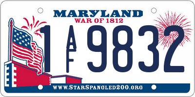 MD license plate 1AF9832