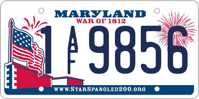 MD license plate 1AF9856