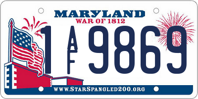 MD license plate 1AF9869