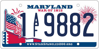 MD license plate 1AF9882
