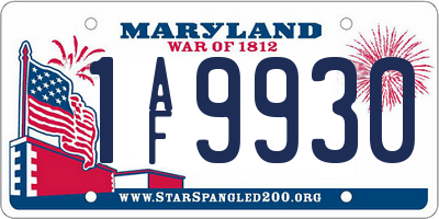 MD license plate 1AF9930