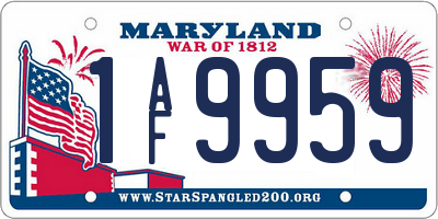 MD license plate 1AF9959