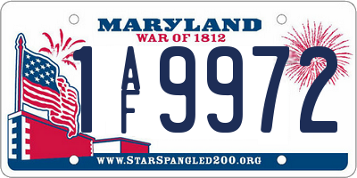 MD license plate 1AF9972