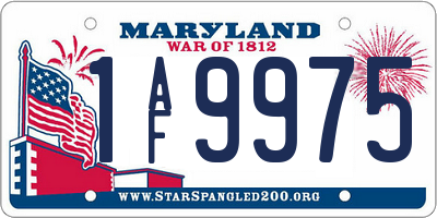 MD license plate 1AF9975