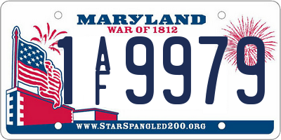 MD license plate 1AF9979