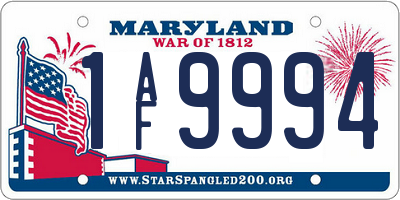 MD license plate 1AF9994