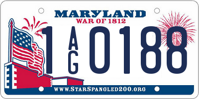 MD license plate 1AG0188