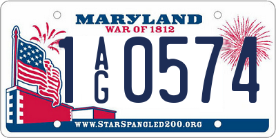 MD license plate 1AG0574