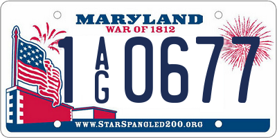 MD license plate 1AG0677