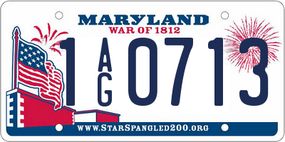 MD license plate 1AG0713
