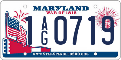MD license plate 1AG0719