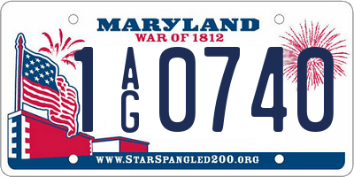 MD license plate 1AG0740