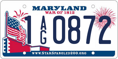 MD license plate 1AG0872