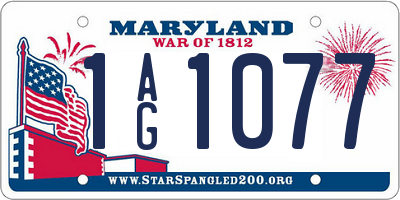 MD license plate 1AG1077