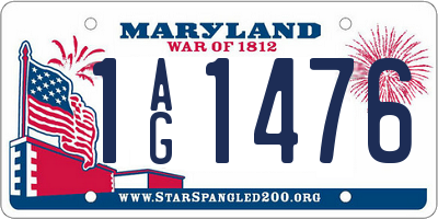 MD license plate 1AG1476