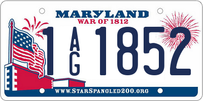 MD license plate 1AG1852