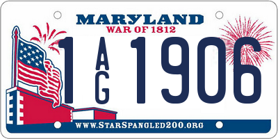MD license plate 1AG1906