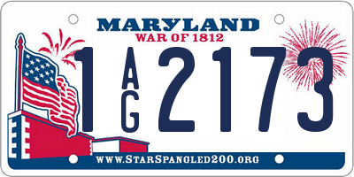 MD license plate 1AG2173