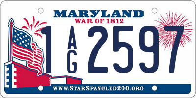 MD license plate 1AG2597