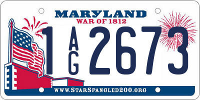 MD license plate 1AG2673