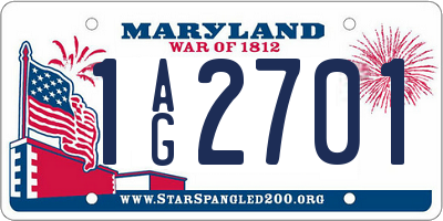 MD license plate 1AG2701