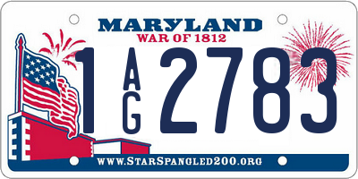 MD license plate 1AG2783