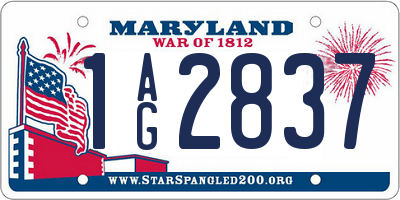 MD license plate 1AG2837